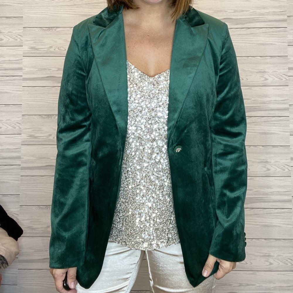 Velvet Blazer- Green